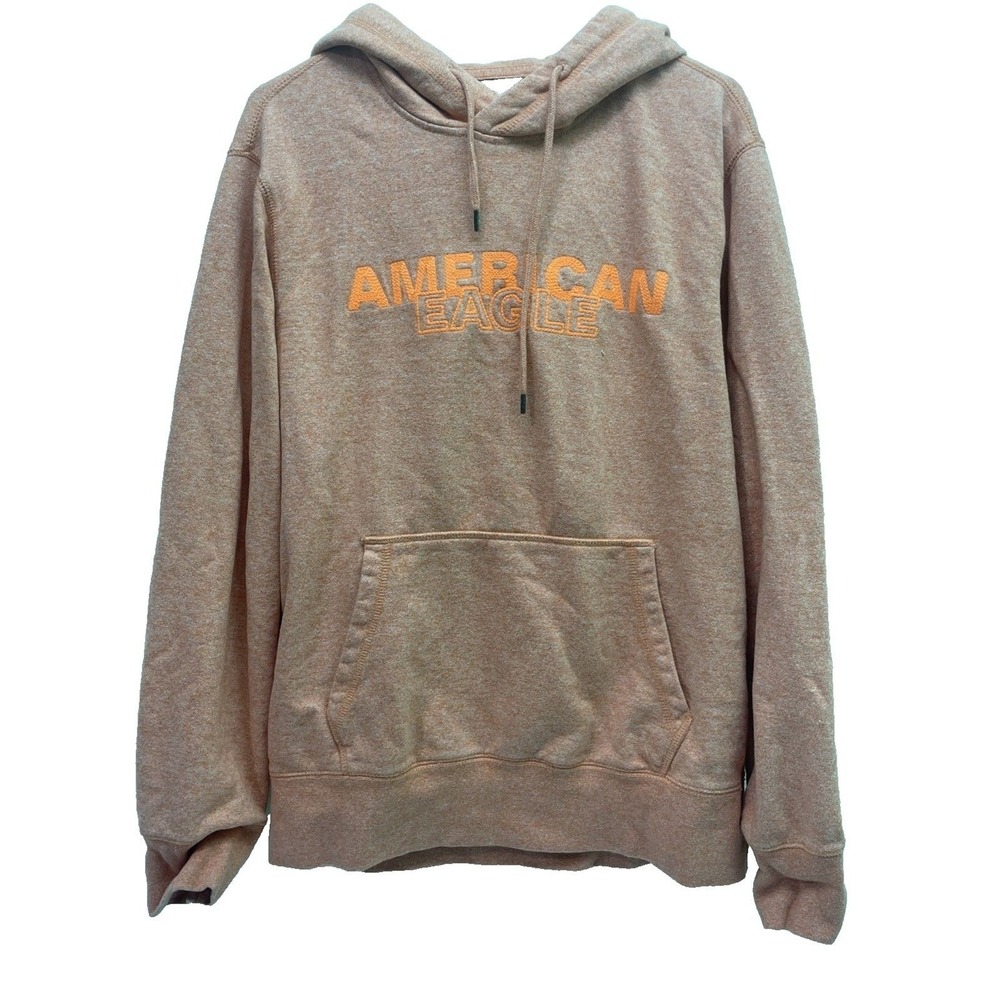 American Eagle Hoodie Mens Medium Peach Orange‎ Excellent Pullover Logo